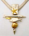 Red Sea Shoal Necklace, in silver and gold